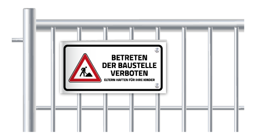 Bauzaunschilder Baustelle